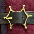 Fastenings: leather straps with cast buckles (e-19)